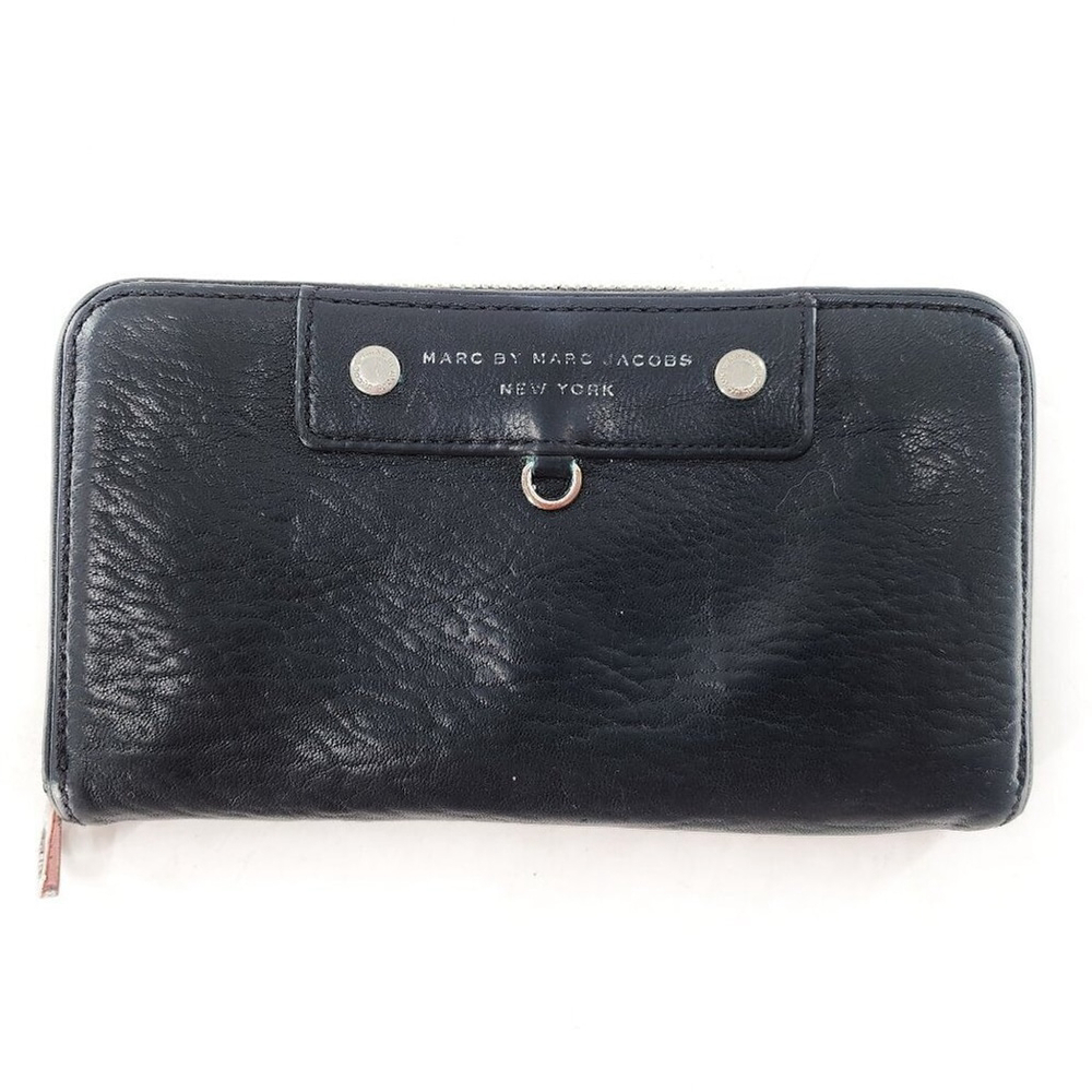 MARC BY MARC JACOBS Leather Zip Around Wallet Black